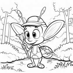 ant in forest with a paintbrush and art aisle