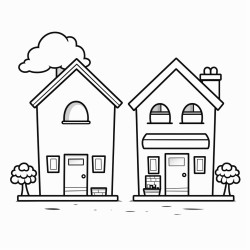 tiny house and a big house side by side