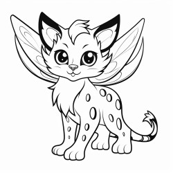 spotted cat with wings