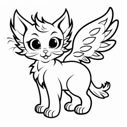 wild cat with wings