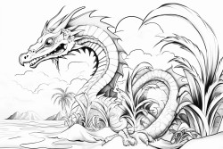 palm trees tornado dragons
