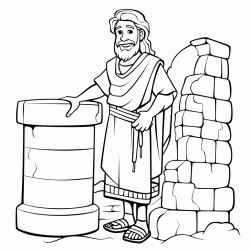 hebrew man beside well