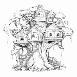 fantasy cute little tree houses for forest fairies