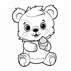 cute bear saying yummy