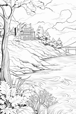 paisaje con un lago