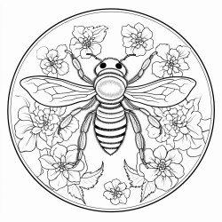 mandala with a bee in it