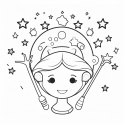 starry head massager bold and easy white background