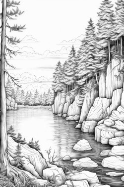 paisaje con un lago