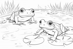 frogs in pond