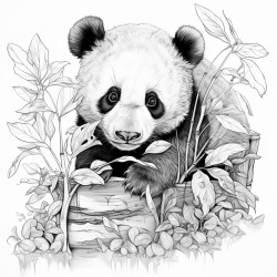 panda eats leaves
