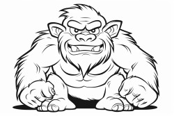 troll z maczug na tle lasu