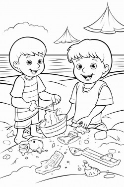 toys in the sand at the beach