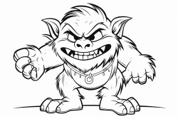 troll z maczug na tle lasu