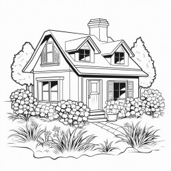 country cottage covered in flowers