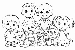 je veux un coloriage pour enfants avec 8 motsobjets commencant par la lettre a