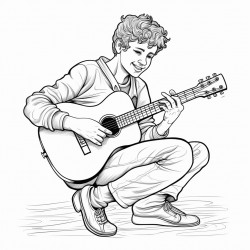 grandson playing guitar