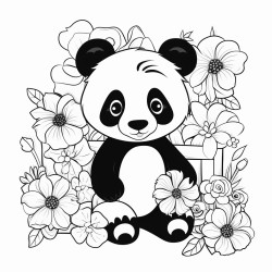 elonie in block letters with flowers and pandas