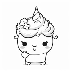 happy unicorn with ice cream