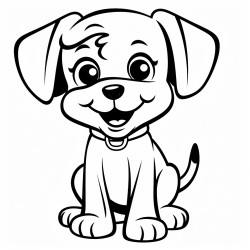 oneheaded cute dog coloring page no background but can color a lot