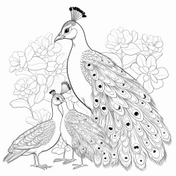 family cubs of peacock