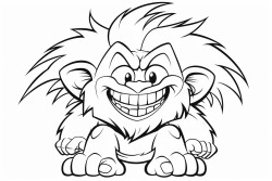 troll z maczug na tle lasu