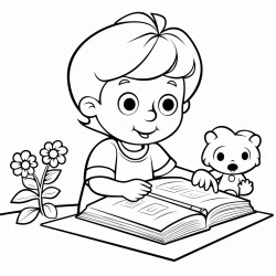a 3 year old kid filling colors in a book