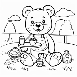 a teddy bear having a picnic