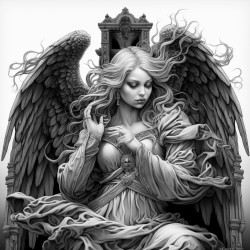 crying angel in a gothic style