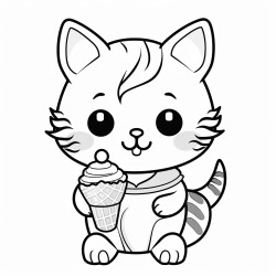 cat eating ice cream