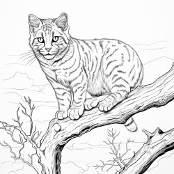 scottish wildcat on a tree branch