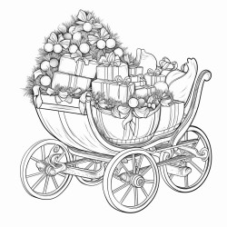 a festive sleigh filled with presents ready for delivery