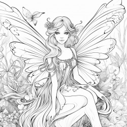 beautiful fairy that has beautiful wings flying around to help animal in the forest