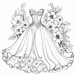 wedding dress with floral notes