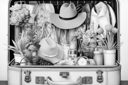 travel packing an open suitcase filled with clothing beauty products and travelsized accessories
