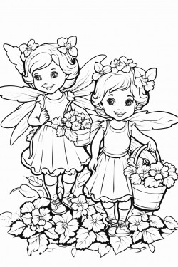 fairies picking flowers