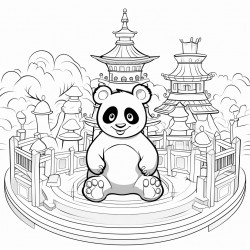 baby panda on a theme park