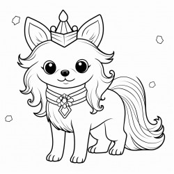 pomeranian dog with a unicorn horn