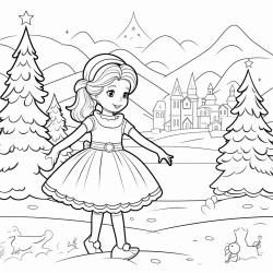 ballerina on winterscene