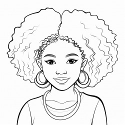 black girl with curly  hair