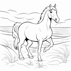 cheval qui court a proximiter dune ferme