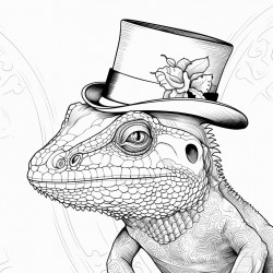 lizard in a top hat