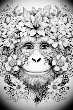 mandala peaceful orangutan