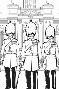 united kingdom kings guards in changing ceremony