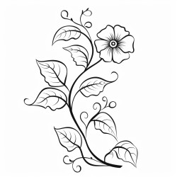 long vine with leaves and flowers on it