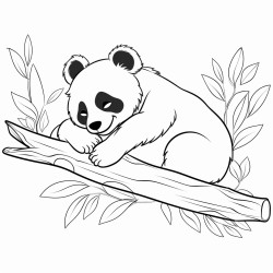 panda sleeping on a bamboo tree