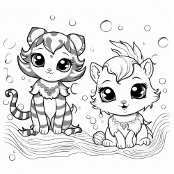 unicorn kitten puppy leopard mermaid