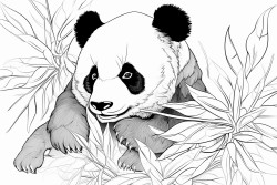 panda comiendo hojas