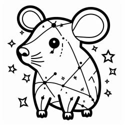 a sparkling constellation shaped like a cute animal or object