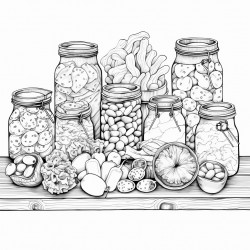 coloring pages sweet and salt snacks