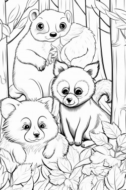 all different animals at the forest